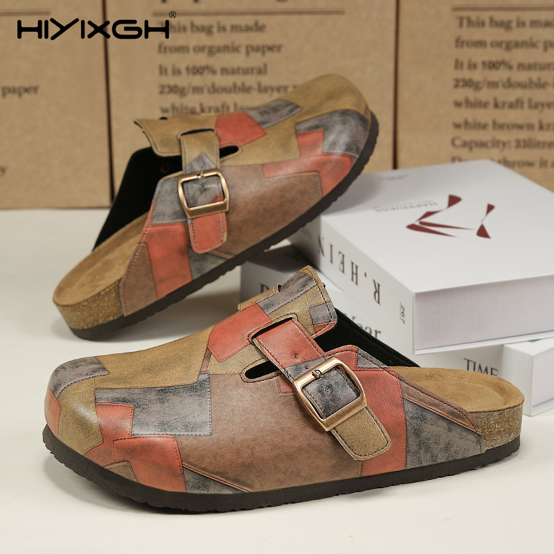 Health & Wellness Expo - Comfort Cork Leather Slippers for Unisex