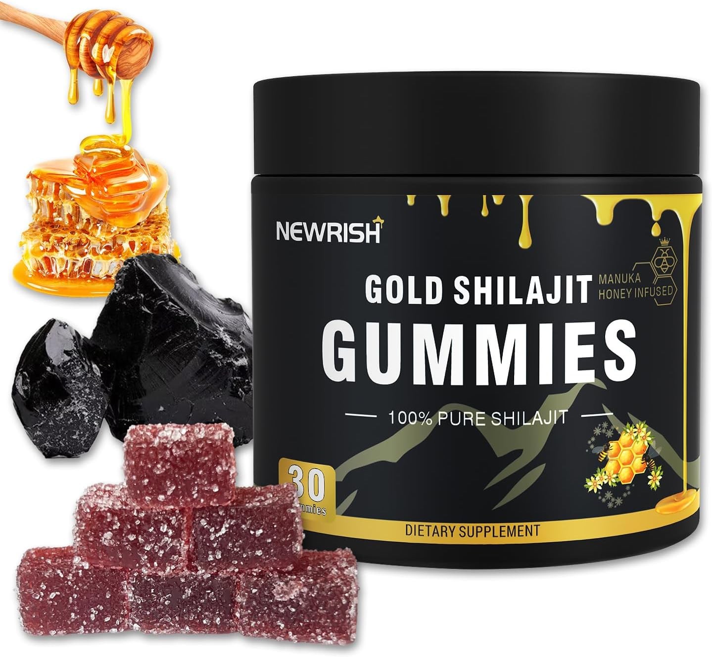 Health Wellness Gummies - Shilajit Gummies - Promotes Brain and