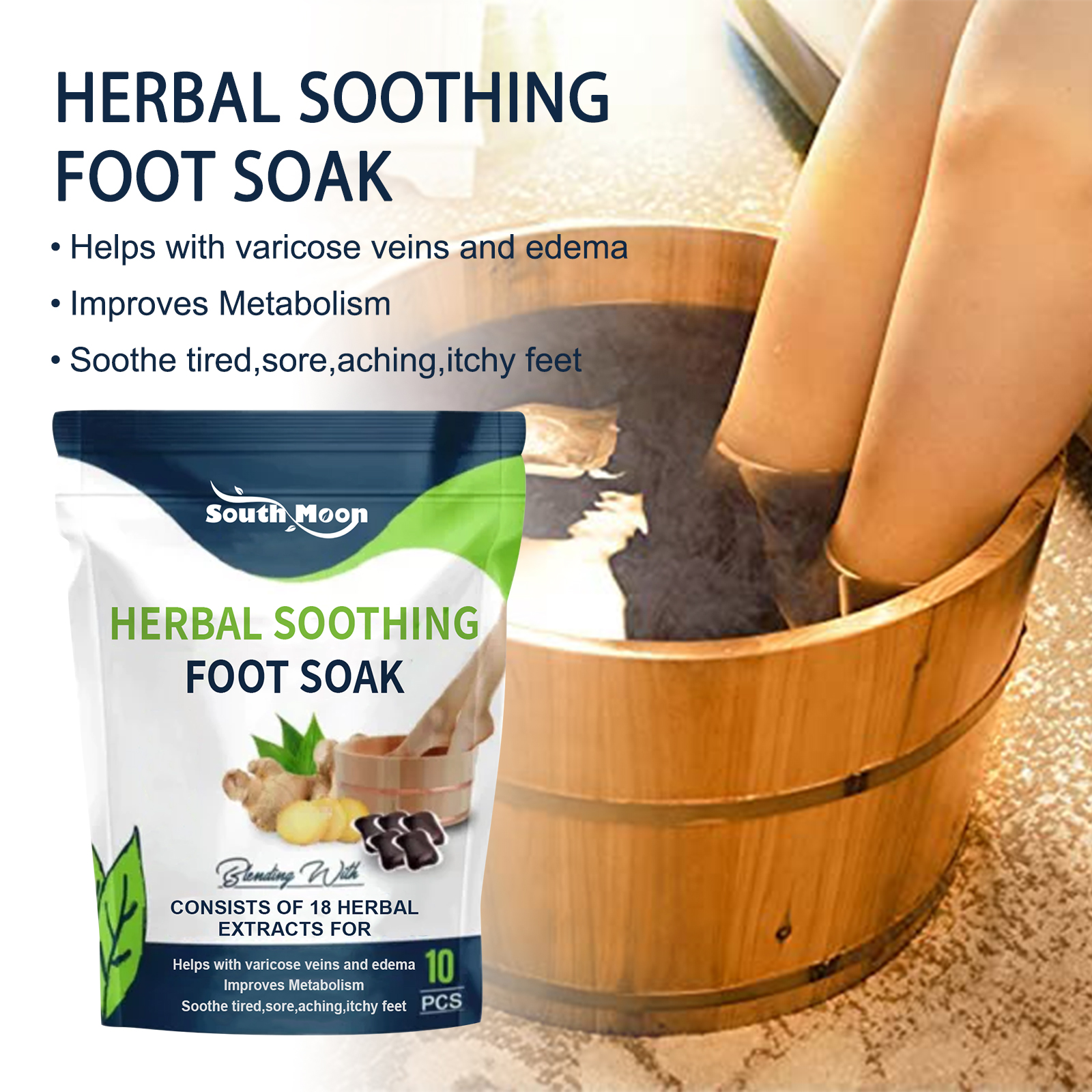 Detox Foot Patch - 10pcs Foot Bath Gel Natural Herbal