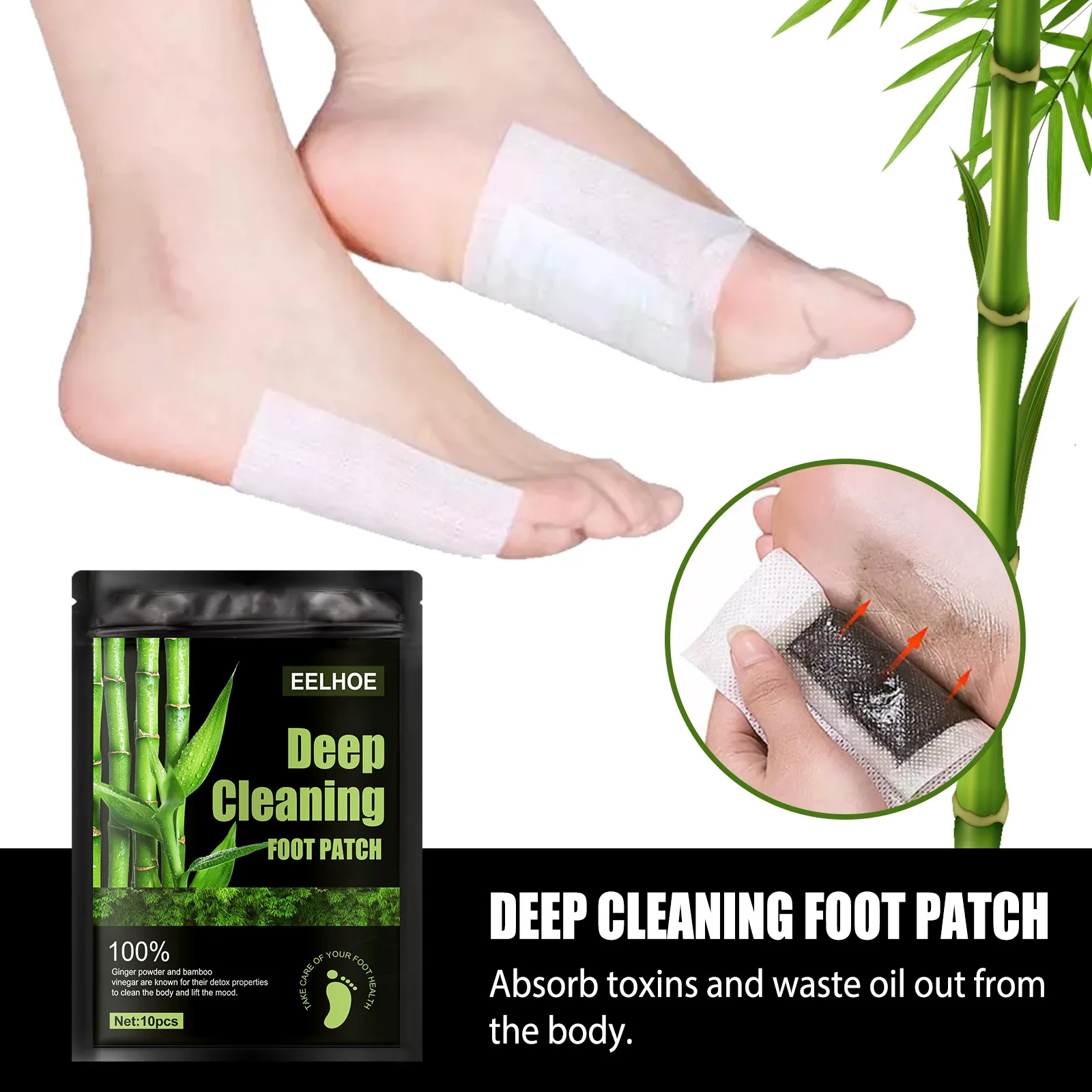 EELHOE Natural Wormwood Bamboo - Detox Foot Patch recensione e prezzo