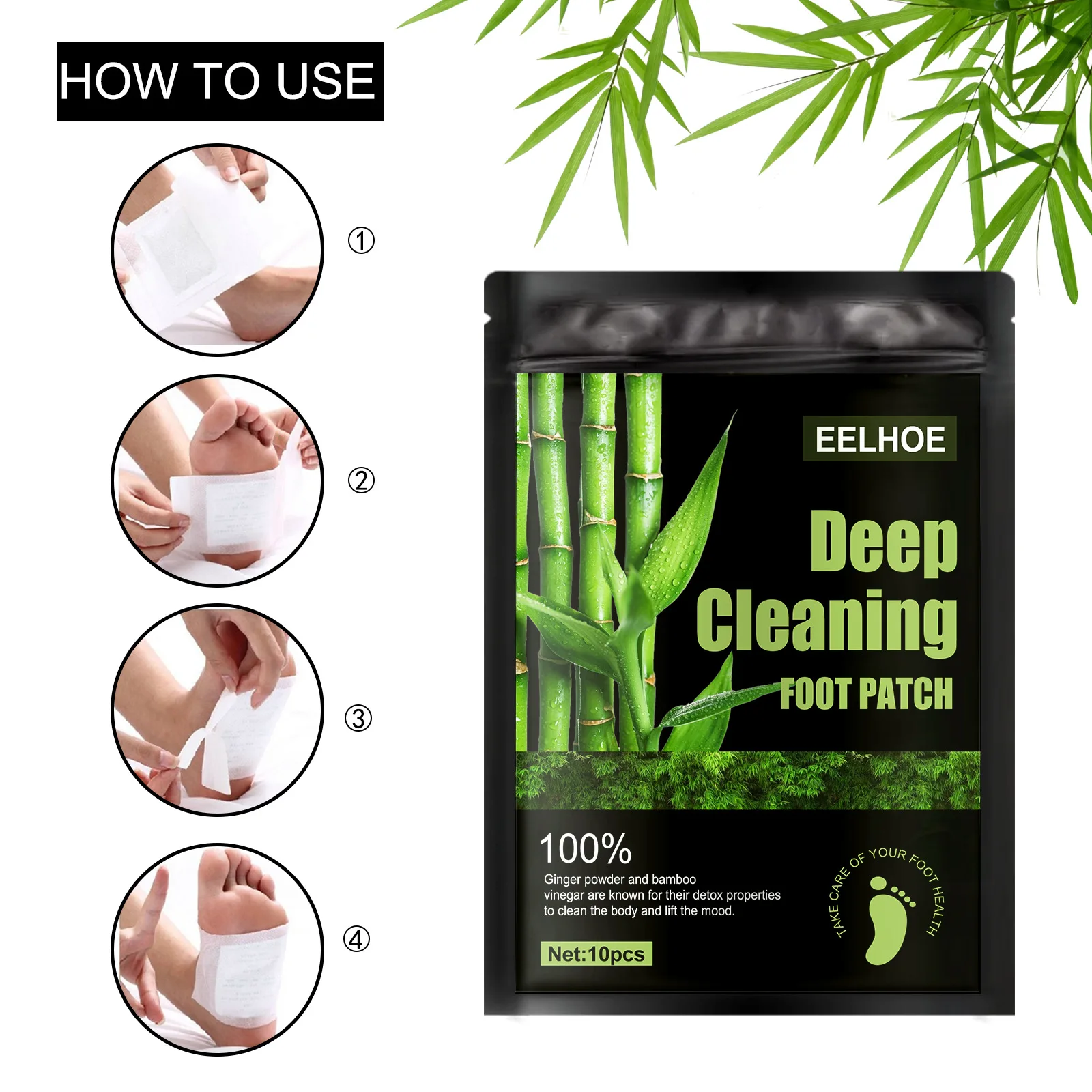 EELHOE Natural Wormwood Bamboo - Detox Foot Patch recensione e prezzo